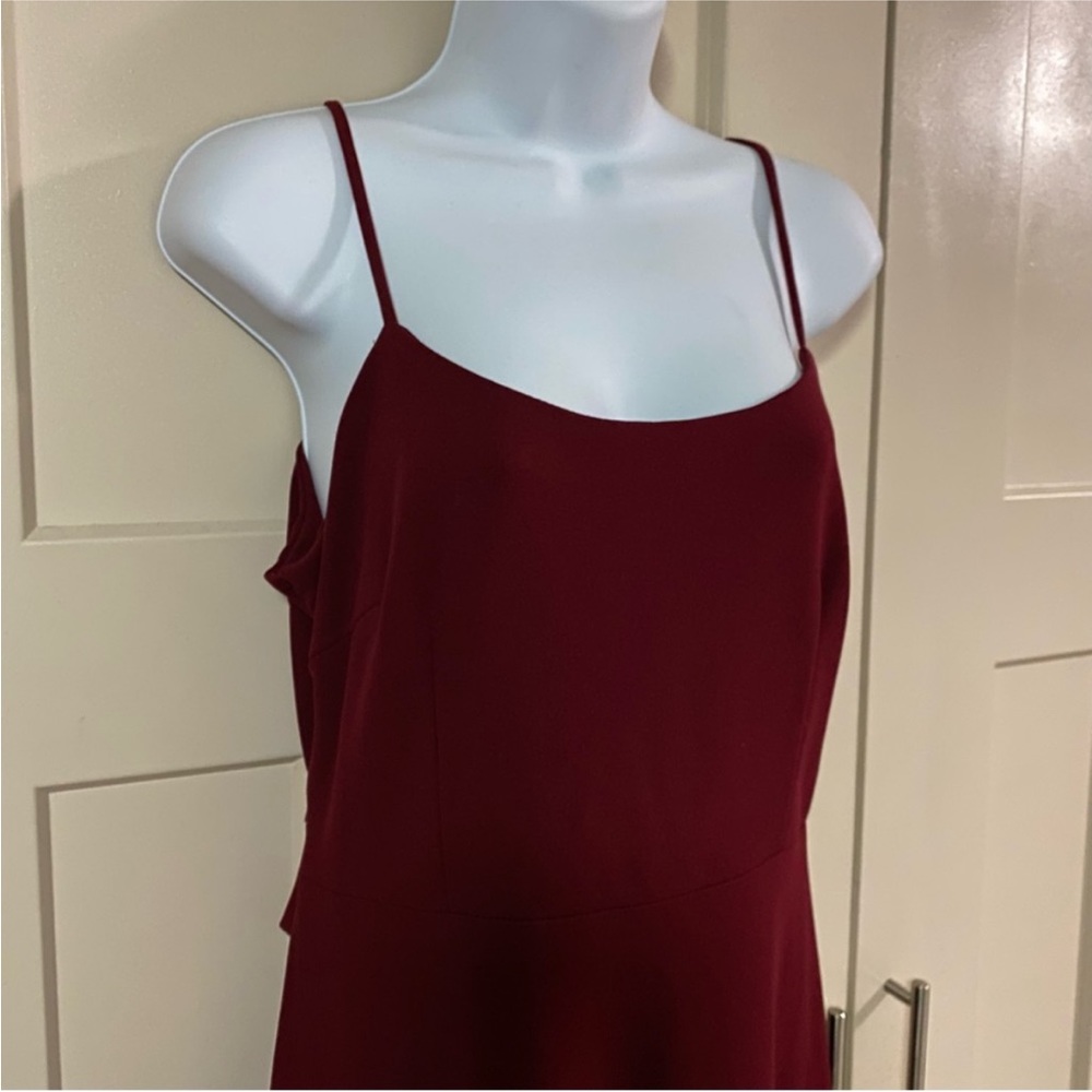 LULUS All My Loving Wine Red Knotted Mermaid Maxi Dress Large